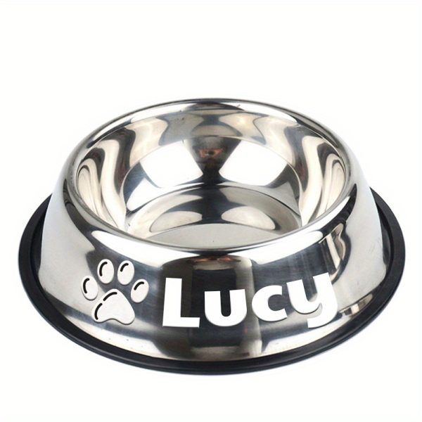 Personalized Anti Slip Stainless Steel Pet Bowl with Custom Name - Perfect for Cats And Dogs, Perfect for Food And Water Supply