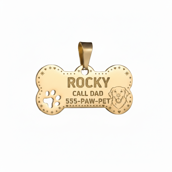 Custom Cuban Chain Dog Collar with Engravable Name and Phone Number Tag | Suitable for Small Medium Large Dogs | Pet Lover's Custom Gift · Cat Collar & Pet Identification Accessories