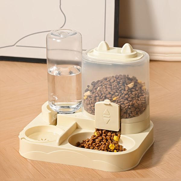 product-open-36f47452d78c4f47be6a274aeae44599-goods Automatic Gravity-Fed Cat & Dog Feeder and Water Dispenser Combo with Name/Text Personalization - Dual Wet/Dry & Water System, Auto Refill (No Batteries), -Spill, Suitable for Kittens and Puppies
