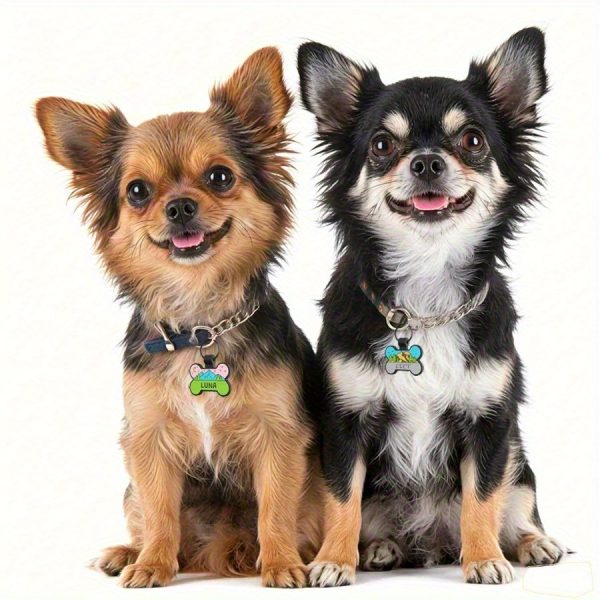Customized Silent Bone-Shaped Dog Tag with Silicone Material for Pet Identity, Engraved Personalized Pet Tag for Dogs and Cats