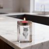 Pet Memorial Custom 3D Crystal Photo Candle Holder: Engraved Tealight Gift, Photo Crystal Candle Holder, Laser Engraved Pet Memorial Gift, Eternal Keepsake, Anniversary Gift