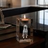 Pet Memorial Custom 3D Crystal Photo Candle Holder: Engraved Tealight Gift, Photo Crystal Candle Holder, Laser Engraved Pet Memorial Gift, Eternal Keepsake, Anniversary Gift