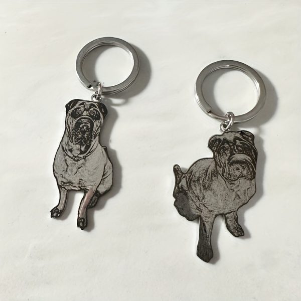 1 Personalized Pet Photo Keychain - Custom Dog and Cat Picture Keyring, Made of Durable Stainless Steel, an Ideal Gift for Pet Lovers, Perfect for Thanksgiving, Mother's Day, and Back-to-school Season, a Cute Pet Accessory