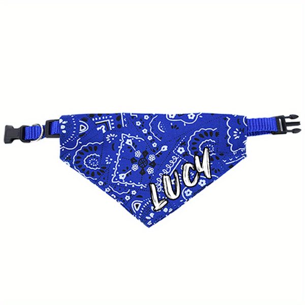 product-open-70d2dbb6269548d7a496d3ddc60ed228-goods Custom Stylish Print Dog Bandana, Personalized Adjustable Dog Collar Pet Saliva Towel Dog Costume Necklace for and Medium Sized Dogs for Stocking Stuffers, Ideal Gift for Pets