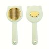 1pc Customizable Name Cat Bathing And Massage Brush - Self-Cleaning Pet Grooming Comb for Shedding, Pink And Green, Soft PP Material, Gentle on Cats, Ideal for Bathing And Hair Removal, Cat Grooming, Perfect Gift Choice
