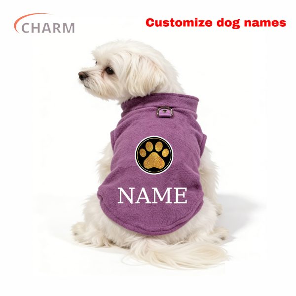 product-open-a329ebae837949a9b82389c265225d3f-goods Golden Glitter Paw Print D-Ring Dog Clothes, All-Season Warm and Comfortable Vest, Personalized Pet Apparel for Small Dogs, Cat and Dog Gift