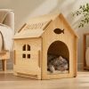 product-open-b7bf5525365946a4ada63644d47935f6-goods Custom Engraved Pet Name Modular Assembled Wooden Indoor Cat House, Personalized Fish Cutout & Window Cozy Shelter, Rustic, Spacious Private Nest for Furry Friends, Unique Gift to Build Warm Exclusive Space for Beloved Cats