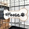 1pc Personalized Dog House Nameplate, Dog Door Sign, Custom Pet Name, Bone-Shaped Cage Tag, Name Tag with Paw Print, Custom Gift for Cat And Dog Lovers, Cage Nameplate