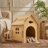 product-open-be7f99dd462848e089d02b170e54c049-goods Custom Engraved Pet Name Modular Assembled Wooden Indoor Cat House, Personalized Fish Cutout & Window Cozy Shelter, Rustic, Spacious Private Nest for Furry Friends, Unique Gift to Build Warm Exclusive Space for Beloved Cats