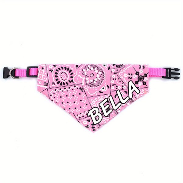 product-open-c83eed68e45945fc8702d79ace693f47-goods Custom Stylish Print Dog Bandana, Personalized Adjustable Dog Collar Pet Saliva Towel Dog Costume Necklace for and Medium Sized Dogs for Stocking Stuffers, Ideal Gift for Pets