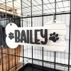 1pc Personalized Dog House Nameplate, Dog Door Sign, Custom Pet Name, Bone-Shaped Cage Tag, Name Tag with Paw Print, Custom Gift for Cat And Dog Lovers, Cage Nameplate