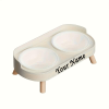 Customizable Name Or Text, Double Bowl Pet Food And Water Dispenser with Splash Guard And Stand - Ergonomic Design Suitable for Cats And Small Dogs, Easy to Clean Detachable Bowls