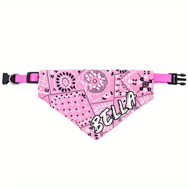 product-open-df1efcd54ddf46298c8c68fc3a15327d-goods Custom Stylish Print Dog Bandana, Personalized Adjustable Dog Collar Pet Saliva Towel Dog Costume Necklace for and Medium Sized Dogs for Stocking Stuffers, Ideal Gift for Pets