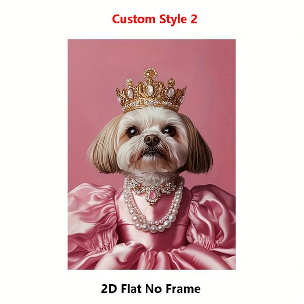 1pc Custom Pet Portrait from Photo - Personalized Royal Style Suitable for Cat & Dog Memorial Canvas Print, Upload Your Own Picture for Home Decor, Birthday Gift, Pet Photo Gift for Dog Cat Owners