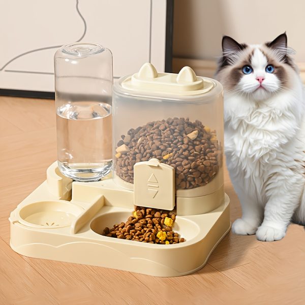 product-open-f32cae3c986e4095bf91645d00896a17-goods Automatic Gravity-Fed Cat & Dog Feeder and Water Dispenser Combo with Name/Text Personalization - Dual Wet/Dry & Water System, Auto Refill (No Batteries), -Spill, Suitable for Kittens and Puppies