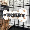 1pc Personalized Dog House Nameplate, Dog Door Sign, Custom Pet Name, Bone-Shaped Cage Tag, Name Tag with Paw Print, Custom Gift for Cat And Dog Lovers, Cage Nameplate