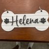 1pc Personalized Dog House Nameplate, Dog Door Sign, Custom Pet Name, Bone-Shaped Cage Tag, Name Tag with Paw Print, Custom Gift for Cat And Dog Lovers, Cage Nameplate